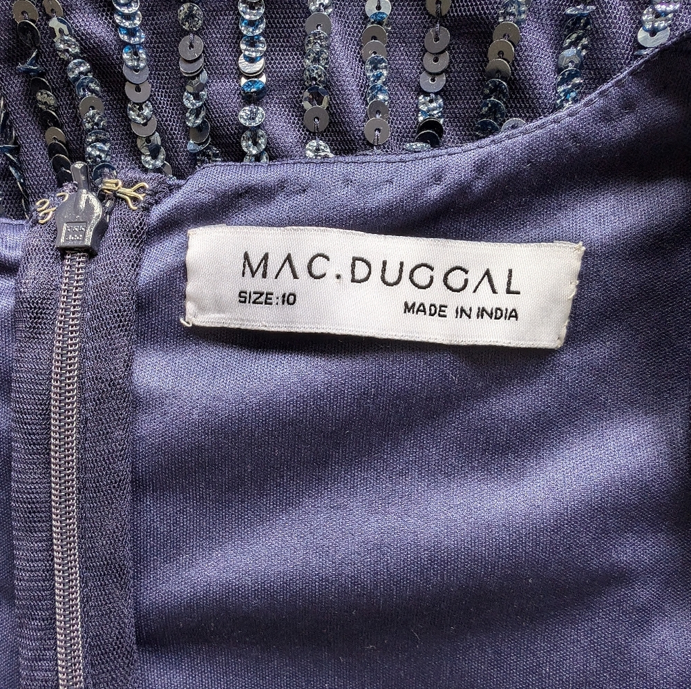 Like new Sz 10 Mac Dugal Sequined V Neck Short Sleeve Midi Dress - Picture 17 of 17